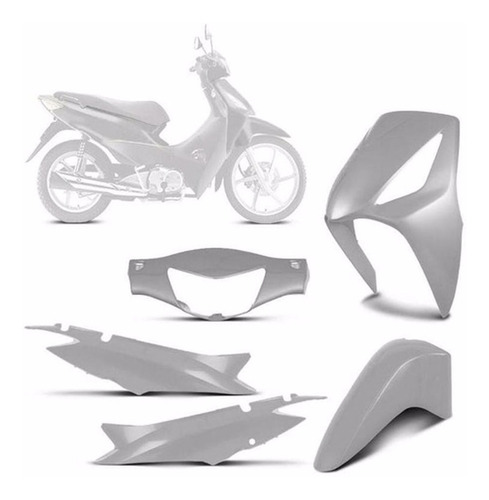 Kit Plástico Carenagem Completo Biz 125 2006 A 2007 Prata