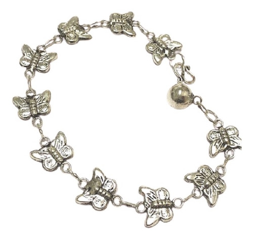 Pulsera Con Mariposas De Plata 925 19cm Regalo Mujer Ps 072 