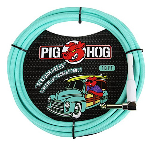 Guitarra Con Cable Pig Hog Pch10sgr Seafoam Green, 10 Pies