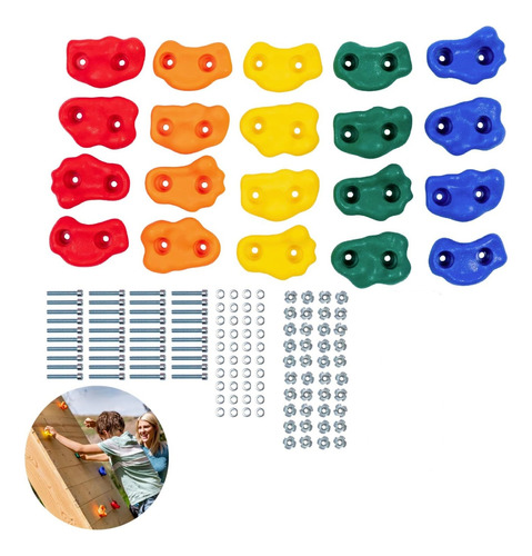 Set 32 Pcs Soportes Para Escalada En Roca Para Niñosa