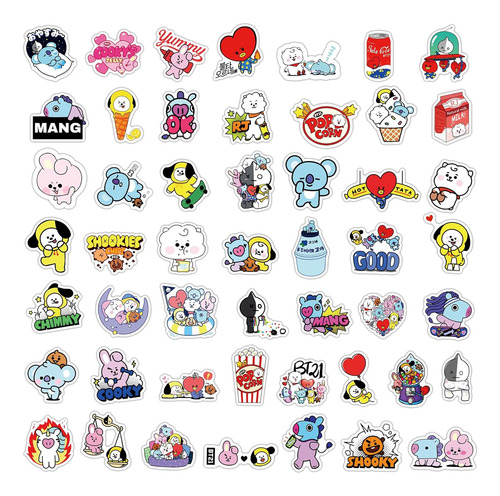 Paquete De 50 Pegatinas Kpop Bts Para Niñas, Divertidas Pega
