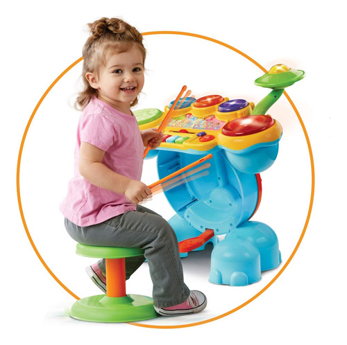 Imagen 3 de 9 de Vtech Blue Bateria Infantil Multirritmo Con Luz Y Sonido