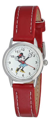 Reloj Disney Para Mujer Mn1023 Minnie Mouse Con Esfera Blanc