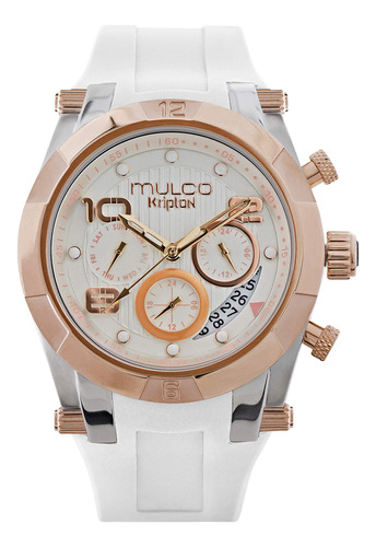 Mulco Reloj Para Mujer, Pulsera De Oro Rosa, Correa De Silic