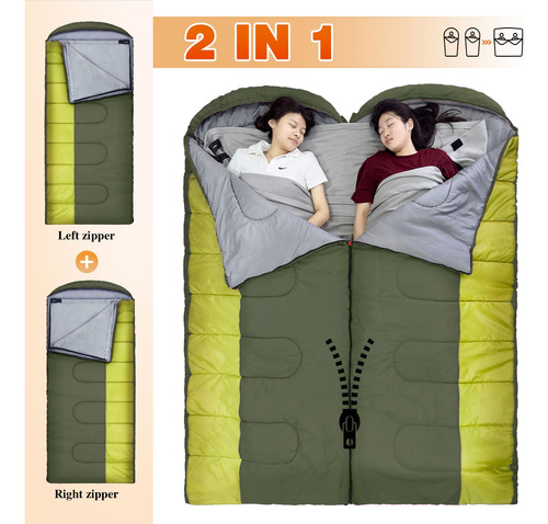 Saco De Dormir Xl 10 Grados Impermeable Para Adultos 3-4 Est