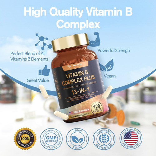 Complejo De Vitamina B Totaria 13 En 1 Con B1, B2, B3, B4, B