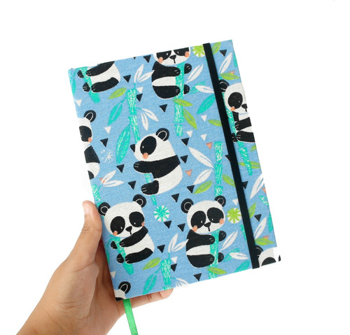 Cuaderno Rayado Cosido Panda A5 80 Hojas Tapa Dura Artesanal