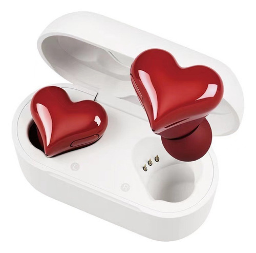 Audífonos En Forma De Corazón Bluetooth Cancelación Ruido Color Rojo EJ23042401