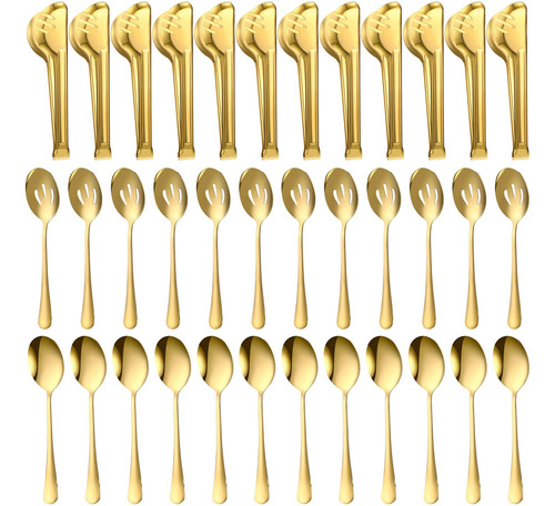 Utensilios Acero Inoxidable Para Servir 36 Pzs. (12 Cucharas