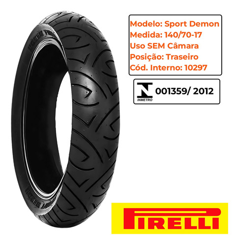 Par Pneu 100-80-17 + 140-70-17 Sport Demon Pirelli