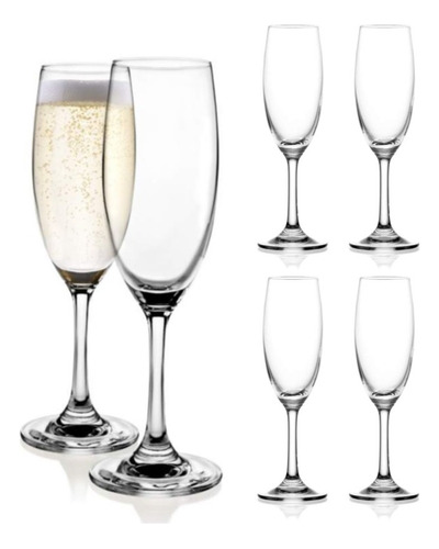 Set 6 Copas De  Champagne Espumante Cristar 183cc