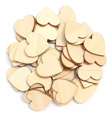 5 Paquete De 3-6 50 Uds. De Corazones De Madera, 5 Piezas