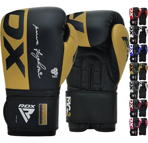 Guantes De Boxeo Rdx 10 Oz Dorado/negro