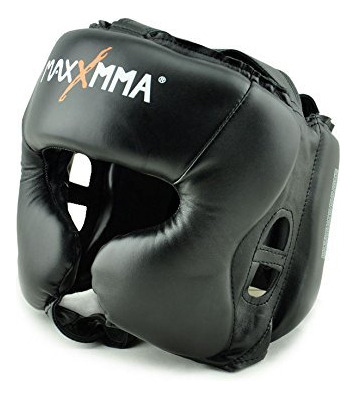 Headgear Maxxmma Negro L/xl Boxeo Mma Entrenamiento