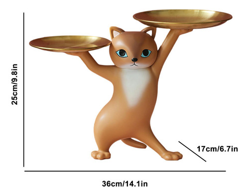 Caja De Almacenamiento De Estatua De Gato Bonito Soporte De