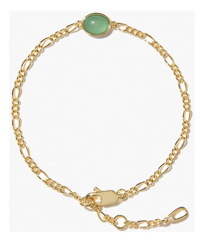 Pulsera H Para Mujer, Sujetador De Aventurina Verde Con Pied