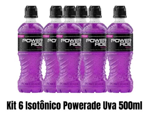Kit 6 Isotônico Powerade Sabor Uva 500ml