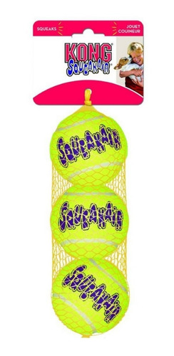 Kong Pelota Ball Medium Squeakair Tipo Tenis X 3 Unidades