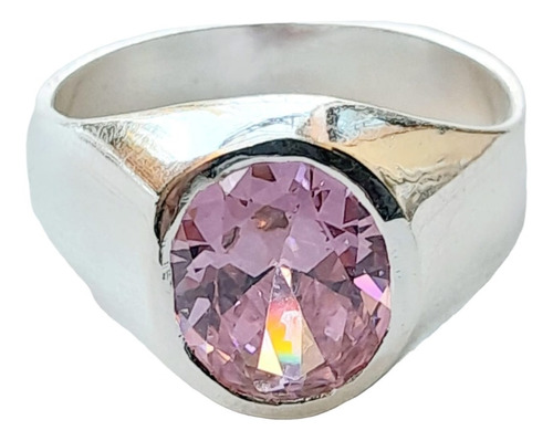 Anillo Plata 925 Solitario Cubic Rosa Francia Anpl70 Italy