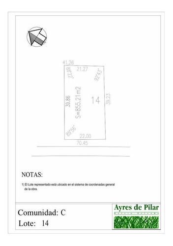 Imagen 2 de 3 de Terreno Lote En Venta Ubicado En Ayres Del Pilar, Pilar, G.b.a. Zona Norte