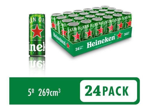 Cerveza Heineken Lata 269ml 24u - mL a $11