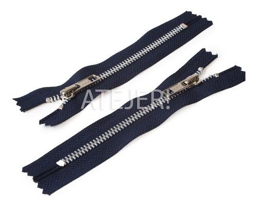 Imagen 2 de 2 de Cierres Ykk Aluminio Fijo Automático 5mm De 25 Cm
