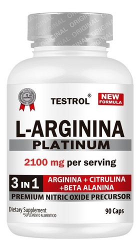 Arginina Platinum Testrol Paquete 2 Piezas - 90 Capsulas Sabor Sin sabor