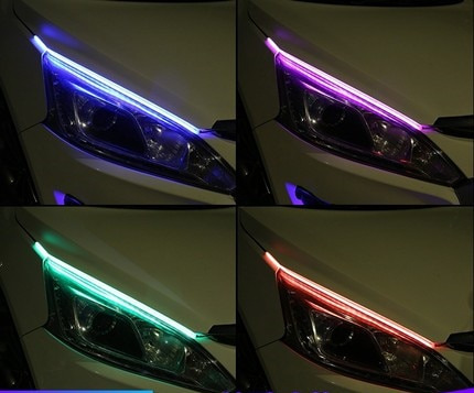 Luces De Conducción Diurna Led Automotrices Rgb De 2 Piezas