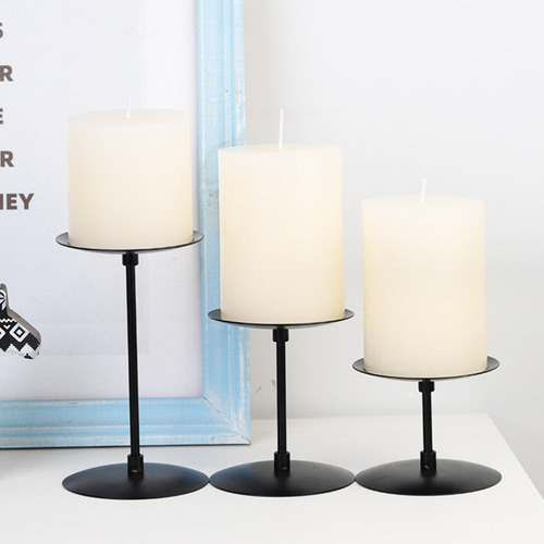 Castiçal Pilar Preto Castiçais De Ferro Para Velas De Pilar