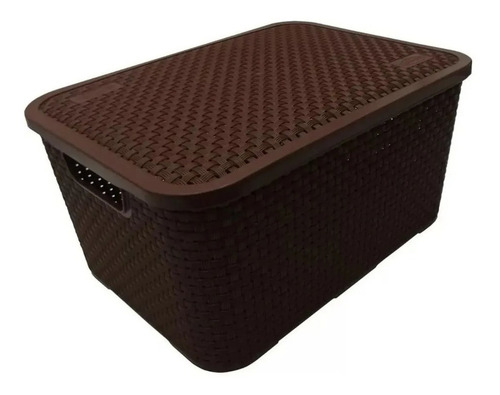 Cesta, Canasta, Caja Multiusos Con Tapa Tipo Rattan (Usado)