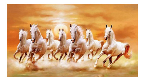 Cuadro En Lienzo Con Siete Caballos, Impresión Artística S.