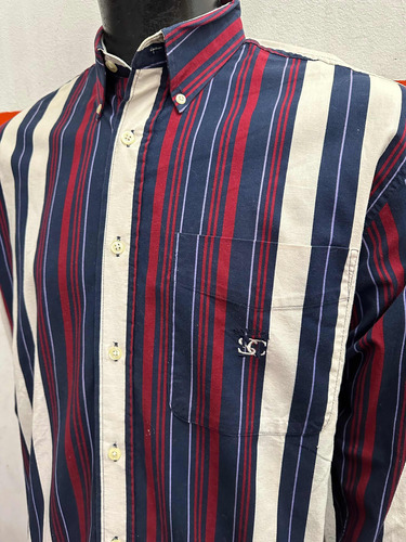 Camisa De Gabardina Nautica Retro Vintage Talle Medium