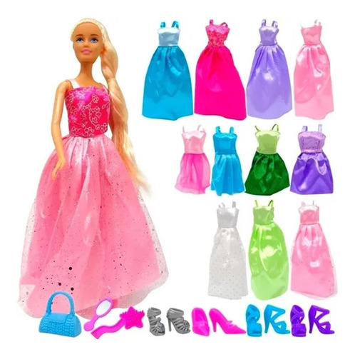 Imagen 5 de 5 de Muñeca Kiara Princesa Vestidos Y Accesorios Zapatos - Poppi