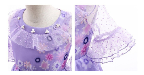 Fantasia Vestido Infantil Isabela Madrigal Filme Encanto