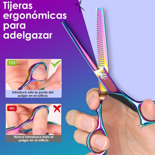Imagen 6 de 10 de Set Tijera Filo Navaja+esculpidora Tornasol Estuche Y Acs
