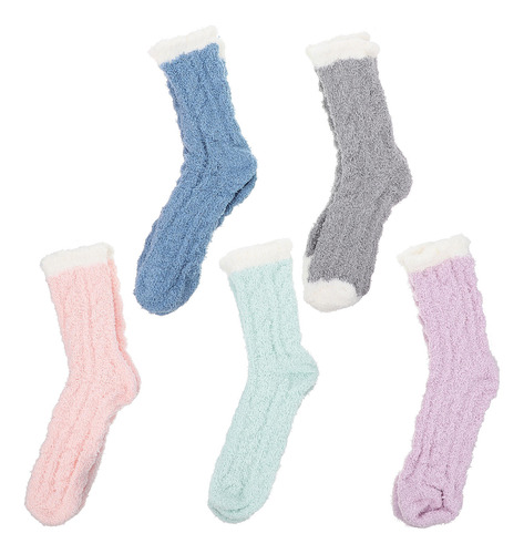 5 Pares De Calcetines Gruesos Y Cálidos Calcetines De Invier