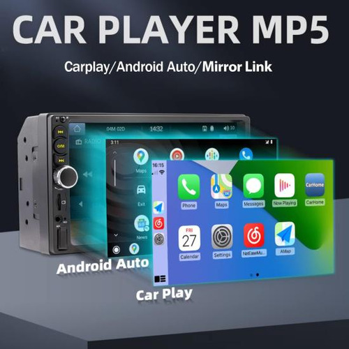 Estéreo De Carro De 7 Dín Duplo Embutido, Bluetooth 5.1 C