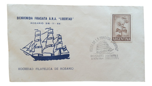 Rosario 1964 Bienvenida Fragata A.r.a. Libertad Barco