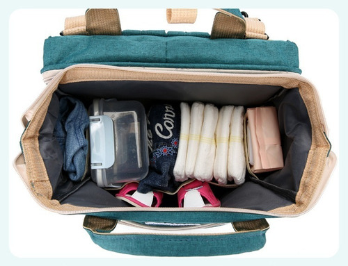 Imagen 5 de 9 de Bolso Mochila Maternal Bebe Impermeable Extensible Cambiador