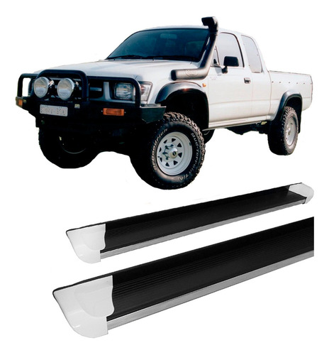 Estribo Lateral Hilux 1998 A 2004 Personalizado Branco