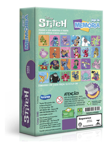 Jogo Da Memória Disney Stitch 24 Pares Jak Toyster