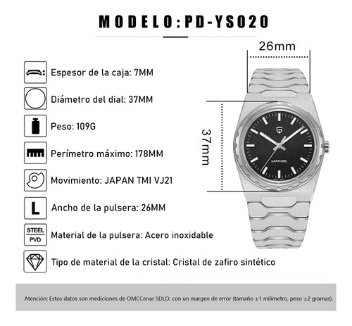 Reloj Para Hombre Pagani Design Vj21 Luminous Quartz Ys020