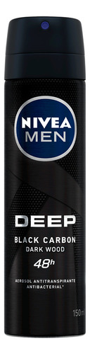 Antitraspirante Nivea Men Deep Black Carbon Dark Wood 150 Ml Fragancia