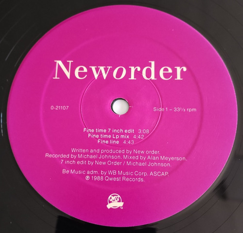 Lp - New Order - Fine Time - Importado - Vg