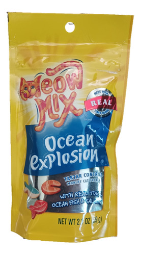 Premios Gatos Meow Mix Ocean Explosion 59g Atún Pescado Salm