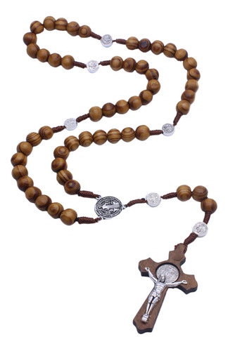 Cruz Collar Rosarios De Madera Joyas Religiosas Cadenas