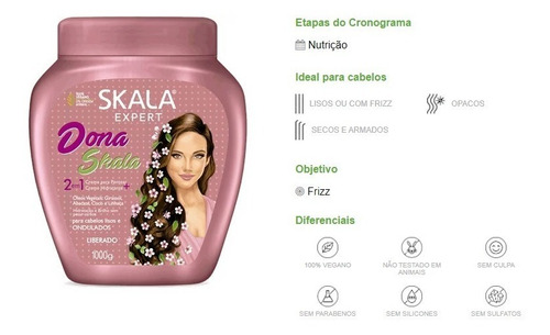 Imagem 2 de 2 de Creme Skala Expert Para Cabelo Lisos E Ondulados 1 Kg