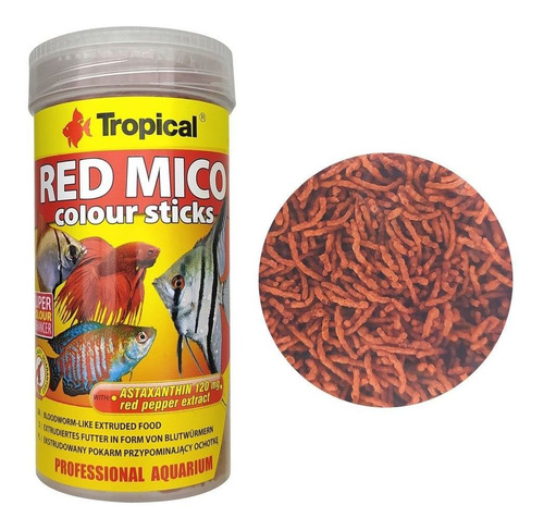 Red Mico Colour Sticks 80g Tropical Ração Para Peixe