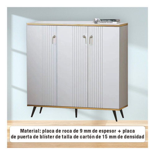 Zapatero Blanco Moderno Minimalista De Madera Con Tres Puert