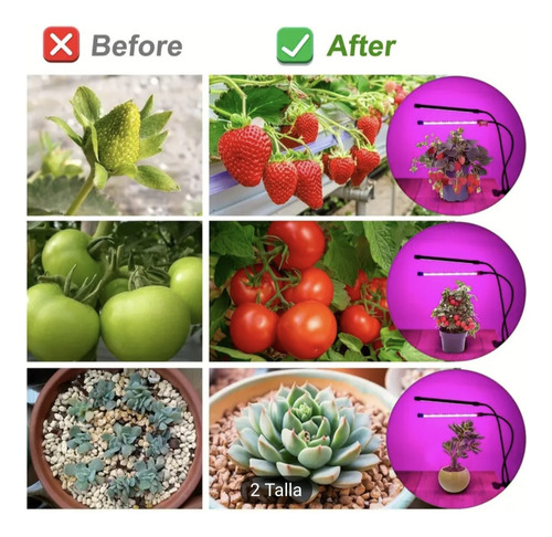 Lampara Led Espectro Crecimiento De Plantas 3 Brazos